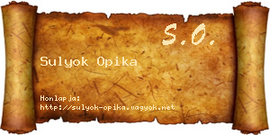 Sulyok Opika névjegykártya